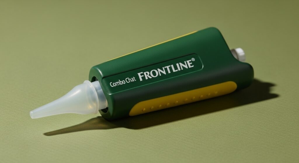 FRONTLINE Combo Chat pipettes on a natural-toned background