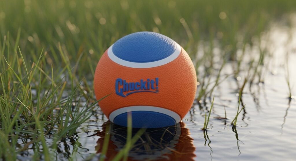 Chuckit! Ultra Ball Dog Toy in vibrant orange with durable rubber texture