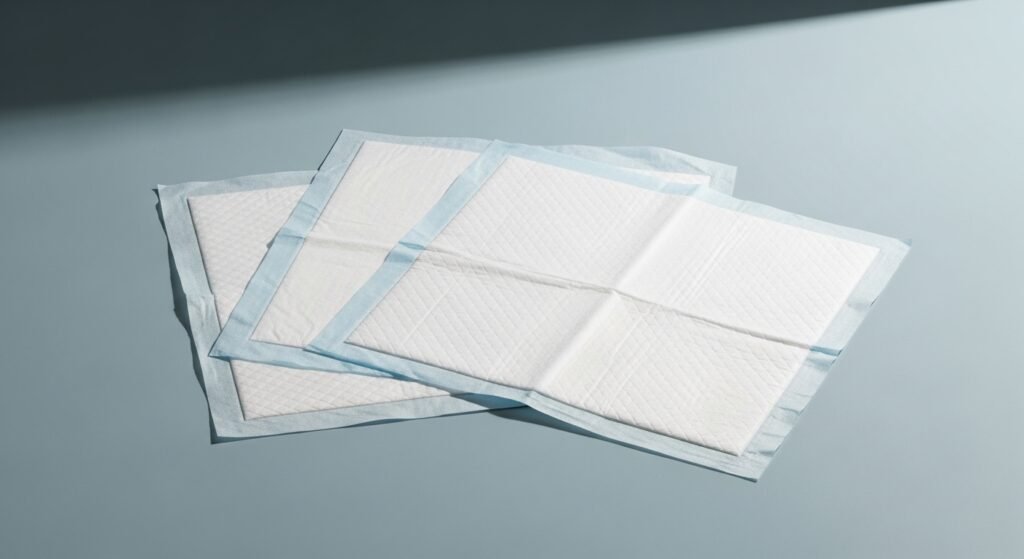 Amazon Basics Dog and Puppy Pee Pads on a soft blue-gray background