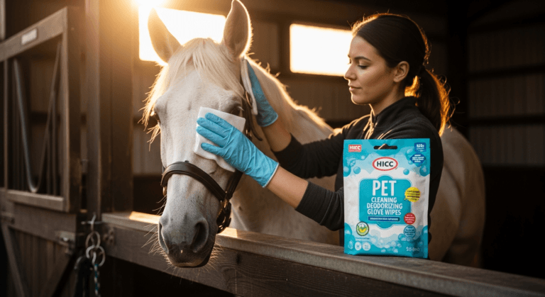 Horse glove cleaning with gentle grooming techniques