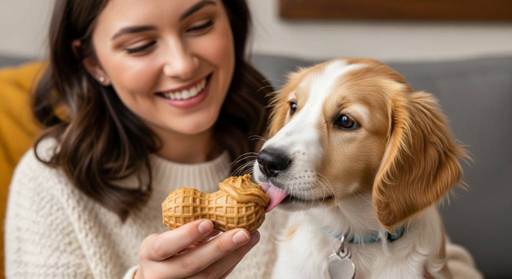 Playful puppy interacting with strong chew toys for dogs