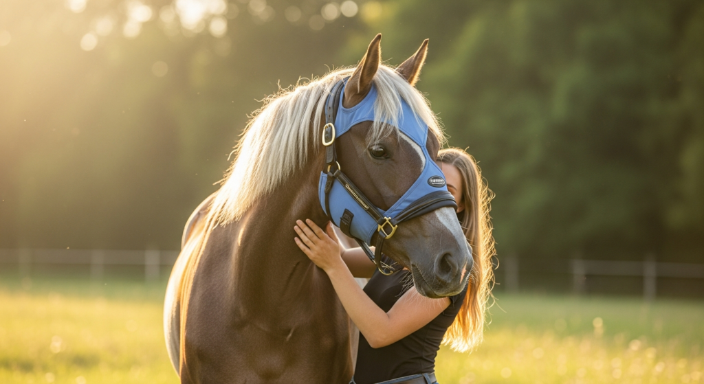 Horse wearing Harrison Howard CareMaster Pro Fly Mask